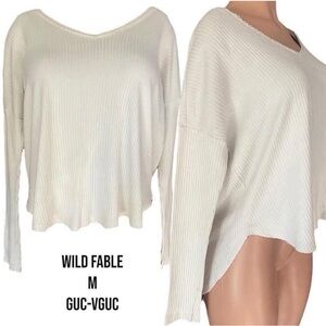 Wild Fable Cream V-Neck Sweater